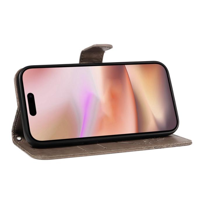 Bild 4,  iPhone 16 Plus Fodral Med Fjäril Tryck Grå - Teknikhallen.se