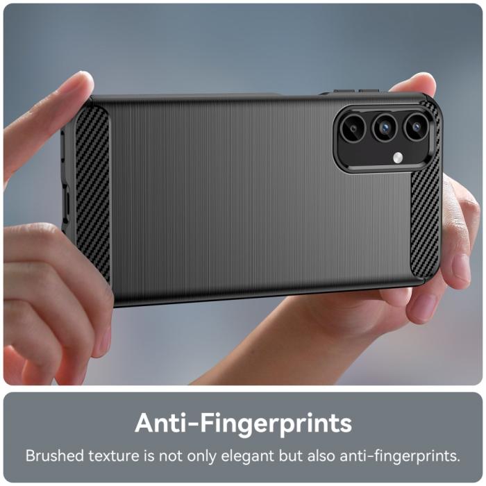 Bild 4,  Samsung Galaxy A15 5G Skal Borstad Stål Textur Svart - Teknikhallen.se