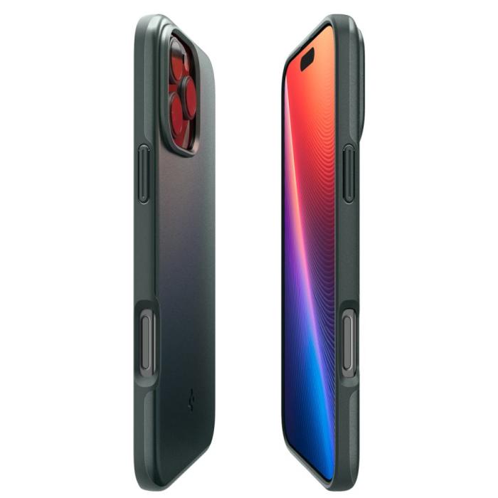 Bild 6, Spigen Spigen iPhone 16 Pro Max Skal MagSafe Mag Thin Fit Abyss Green - Teknikhallen.se