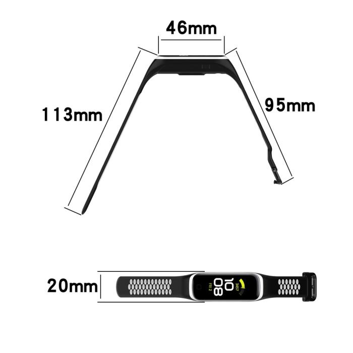 Bild 6,  Samsung Galaxy Fit 2 SM-R220 Armband Ihåligt Silikon Svart/Vit - Teknikhallen.se