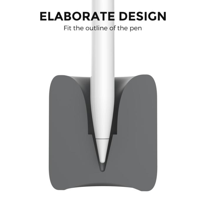 Bild 3, AHASTYLE AHASTYLE Apple Pencil 1/2/Pro Vertikal Silikon Ställ Grå - Teknikhallen.se