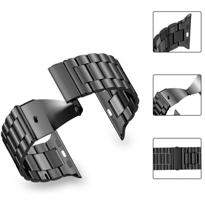 Bild 2, Tech-Protect Tech-Protect Apple Watch 42/44/45/46/49 mm Armband Stainless Svart - Teknikhallen.se