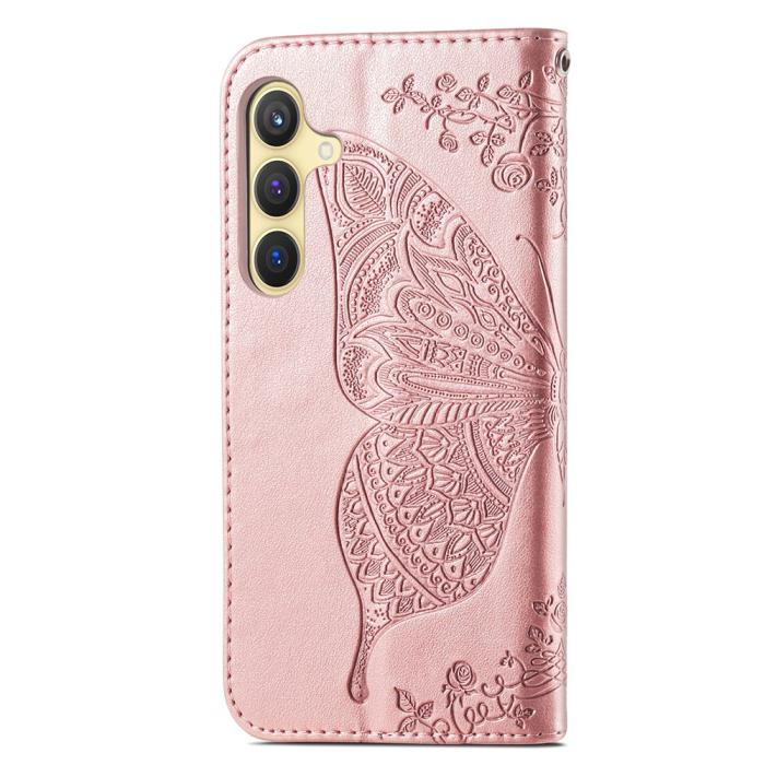 Bild 4,  Samsung Galaxy S24 Plus Fodral Big Butterfly Roséguld - Teknikhallen.se