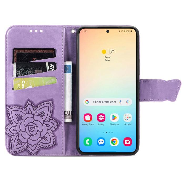 Bild 2,  Samsung Galaxy S24 Plus Fodral Big Butterfly Ljus Lila - Teknikhallen.se