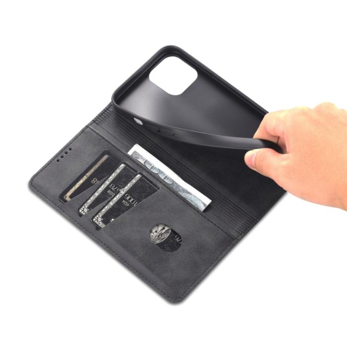 Bild 6, AZNS AZNS iPhone 14 Fodral Flip Läder Svart - Teknikhallen.se