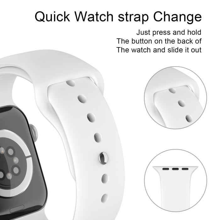 Bild 4, ColorPop Apple Watch 38/40/41/42 mm Silikon Armband (M/L) Vit - Teknikhallen.se