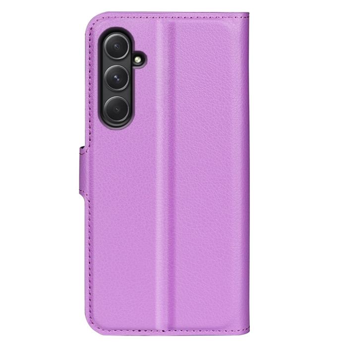 Bild 6,  Samsung Galaxy A55 5G Fodral Litchi Läder Lila - Teknikhallen.se
