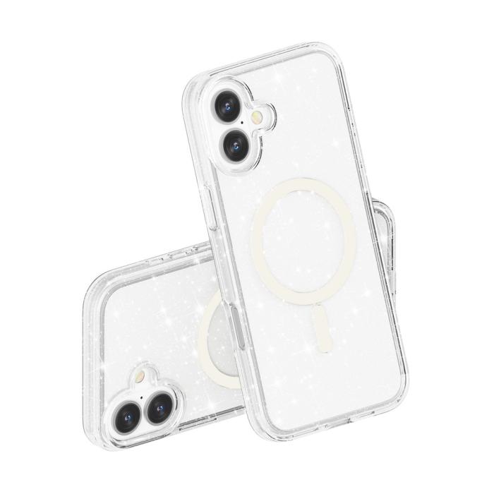 Bild 5,  iPhone 17 Skal MagSafe Hybrid Glitter Vit - Teknikhallen.se
