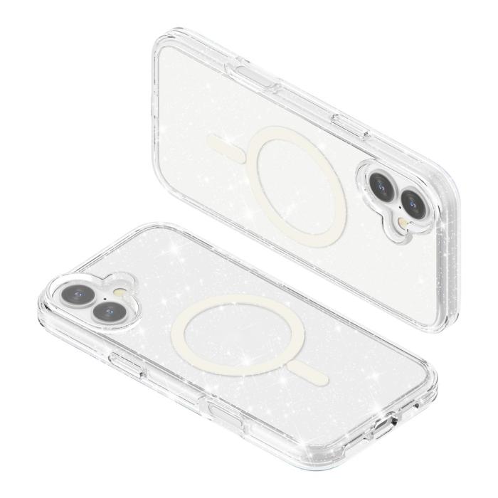 Bild 6,  iPhone 17 Skal MagSafe Hybrid Glitter Vit - Teknikhallen.se