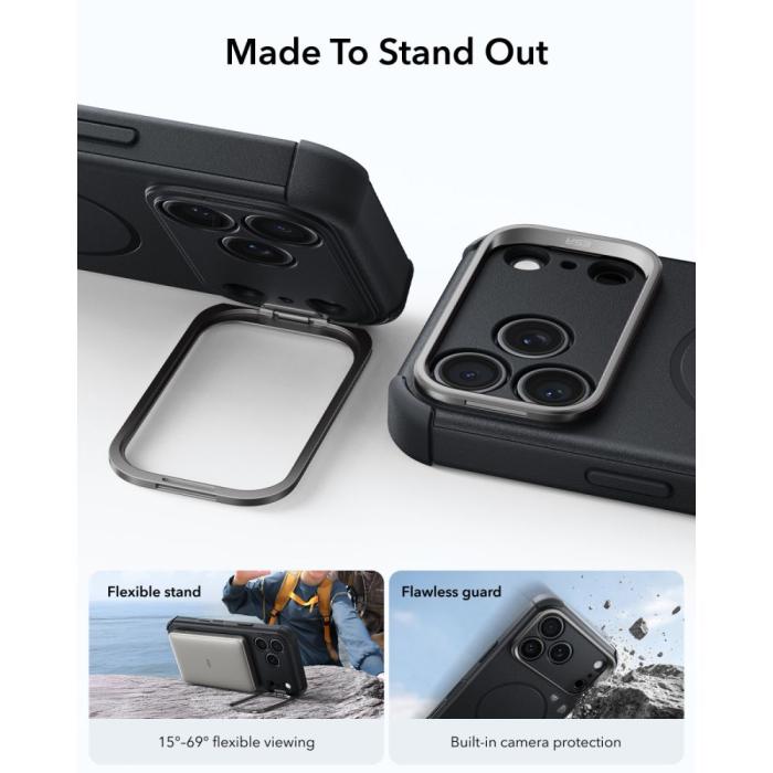 Bild 4, ESR ESR iPhone 18 Pro Max/17 Pro Max Skal MagSafe Cyber Tough Kickstand - Teknikhallen.se