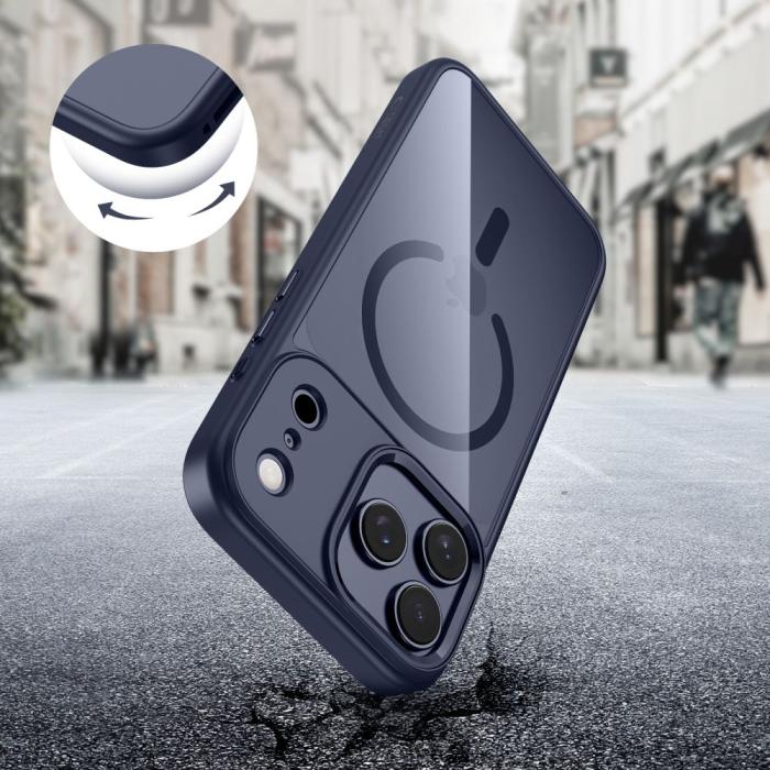 Bild 5, Tech-Protect Tech-Protect iPhone 17 Pro Max Skal MagSafe MagMat Deep Blue/Clear - Teknikhallen.se