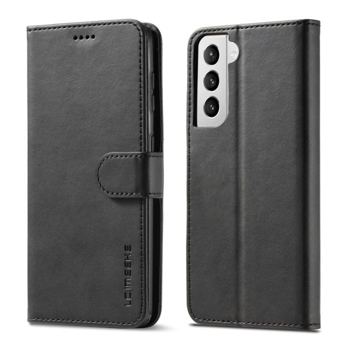Bild 4, LC.IMEEKE Samsung Galaxy S21 Plus - LC.IMEEKE Läder Fodral - Svart - Teknikhallen.se