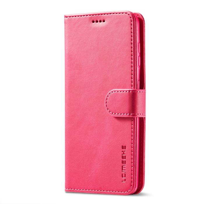 Bild 2, LC.IMEEKE Samsung Galaxy S21 Plus - LC.IMEEKE Läder Fodral - Rosa/Röd - Teknikhallen.se