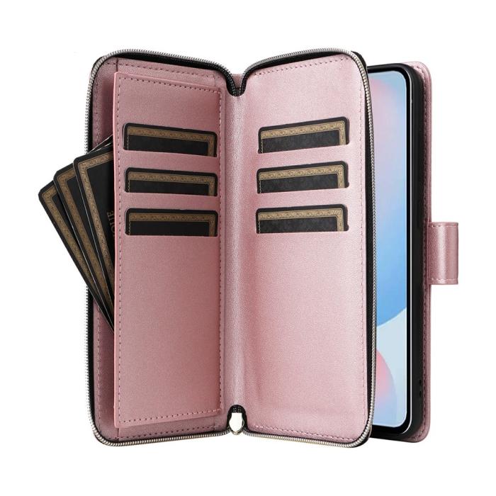 Bild 2,  Samsung Galaxy A27 5G Fodral Läder Multifunktionellt Roséguld - Teknikhallen.se