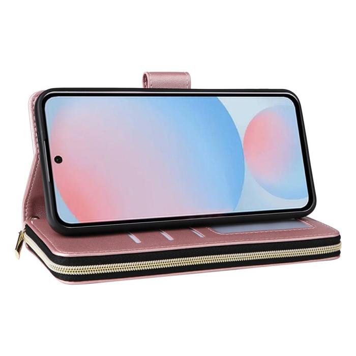 Bild 3,  Samsung Galaxy A27 5G Fodral Läder Multifunktionellt Roséguld - Teknikhallen.se