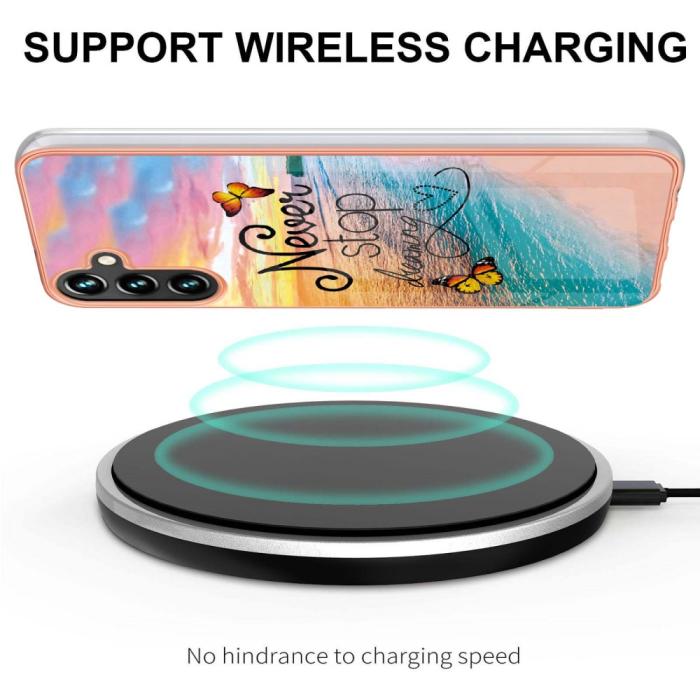 Bild 3,  Samsung Galaxy A54 5G Skal Marmor TPU Never Stop Dreaming - Teknikhallen.se