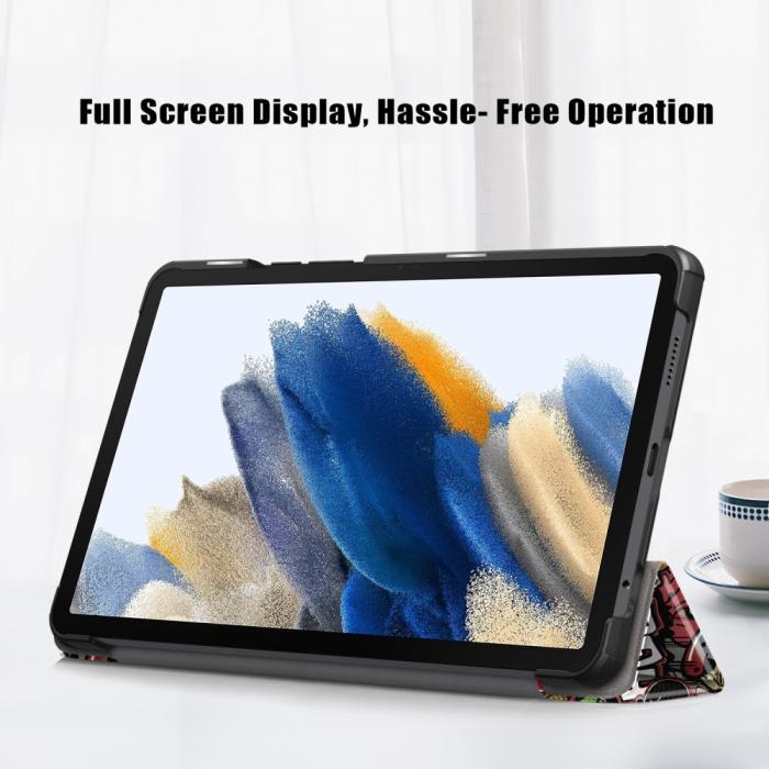 Bild 4,  Samsung Galaxy Tab A9 Fodral Tri-Fold Graffiti - Teknikhallen.se
