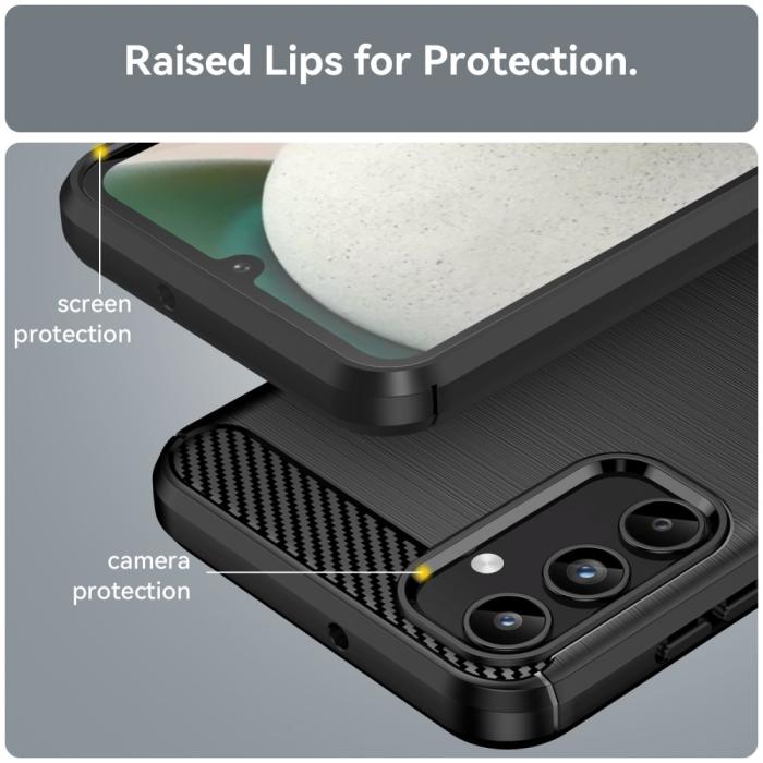 Bild 5,  Samsung Galaxy A15 5G Skal Borstad Stål Textur Svart - Teknikhallen.se