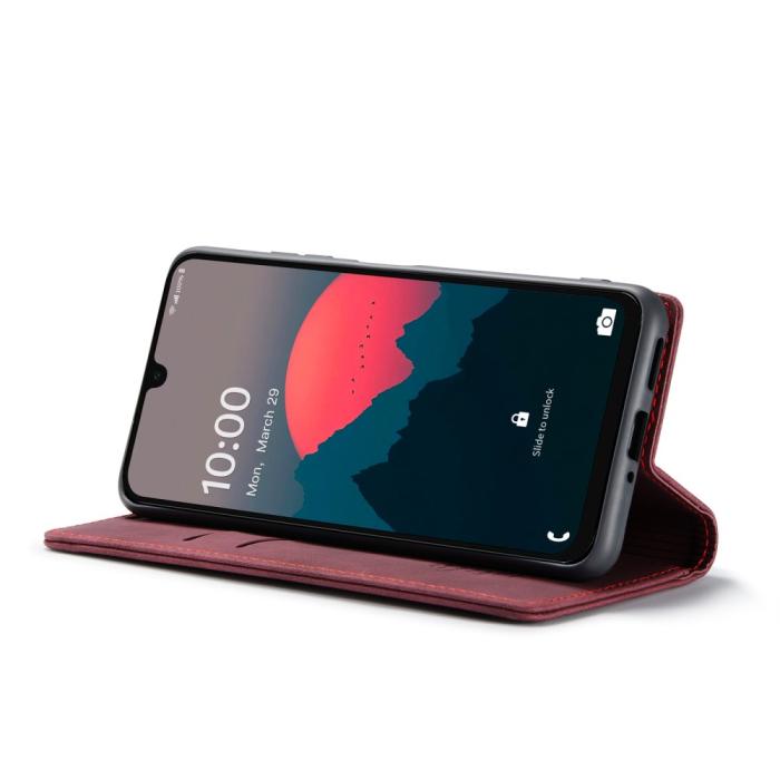 Bild 3, CASEME CASEME Galaxy A16/A26 5G Fodral Flip Retro Läder Röd - Teknikhallen.se