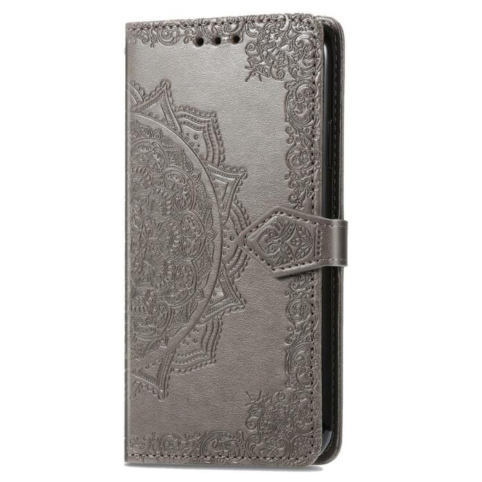 Bild 5,  Samsung Galaxy S24 Fodral Mandala Tryck Grå - Teknikhallen.se