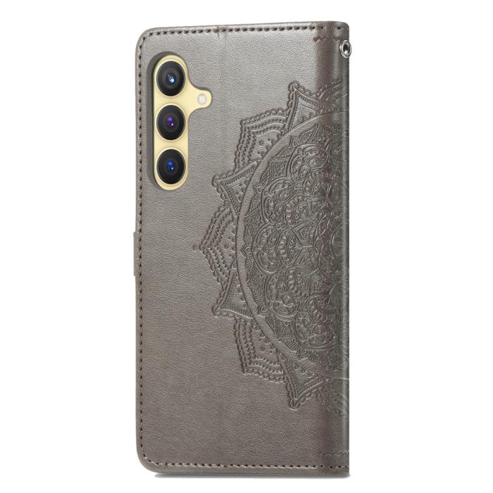 Bild 6,  Samsung Galaxy S24 Fodral Mandala Tryck Grå - Teknikhallen.se