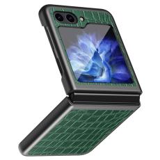  Galaxy Z Flip 6 / 7 FE Skal Krokodil Textur L&auml;der Gr&ouml;n - Teknikhallen.se