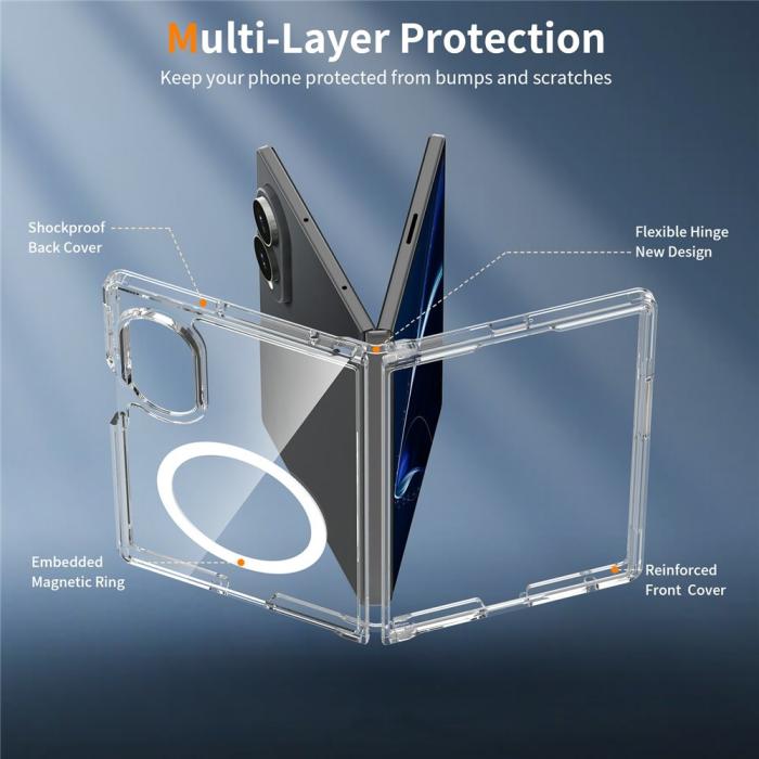 Bild 3,  Samsung Galaxy Z Fold 8 Skal MagSafe TPU Transparent - Teknikhallen.se
