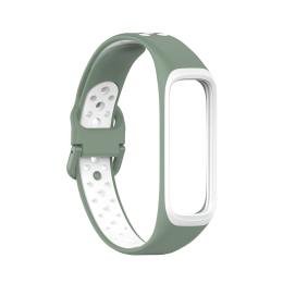  Samsung Galaxy Fit 2 SM-R220 Armband Ihåligt Silikon Grön/Vit - Teknikhallen.se