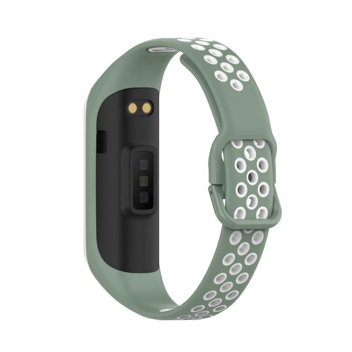 Bild 2,  Samsung Galaxy Fit 2 SM-R220 Armband Ihåligt Silikon Grön/Vit - Teknikhallen.se
