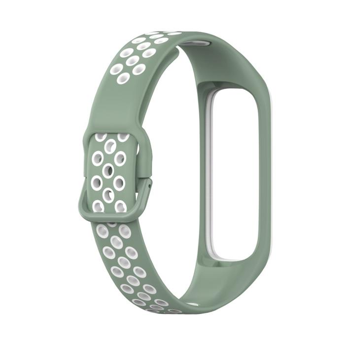 Bild 3,  Samsung Galaxy Fit 2 SM-R220 Armband Ihåligt Silikon Grön/Vit - Teknikhallen.se