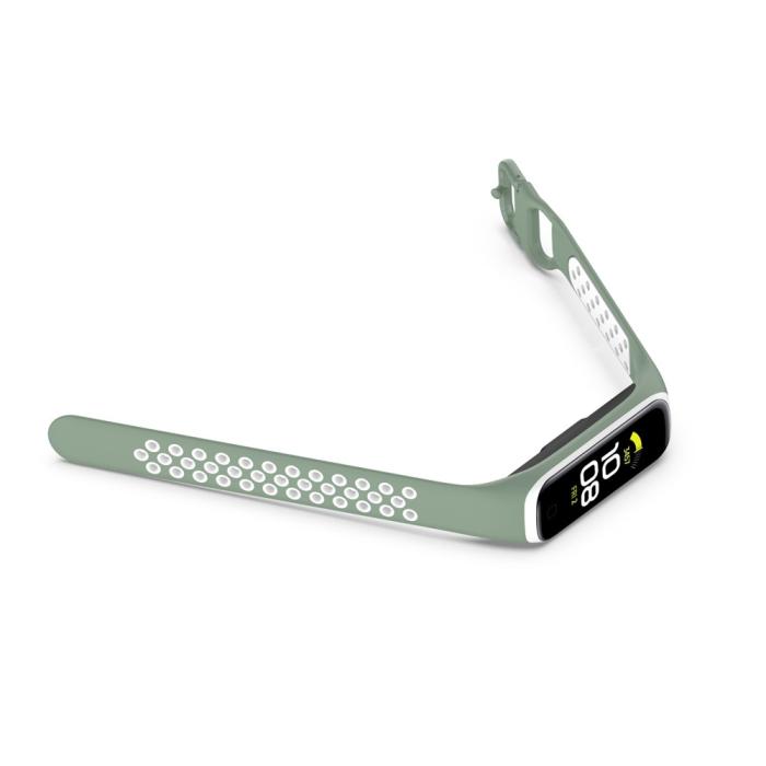 Bild 5,  Samsung Galaxy Fit 2 SM-R220 Armband Ihåligt Silikon Grön/Vit - Teknikhallen.se