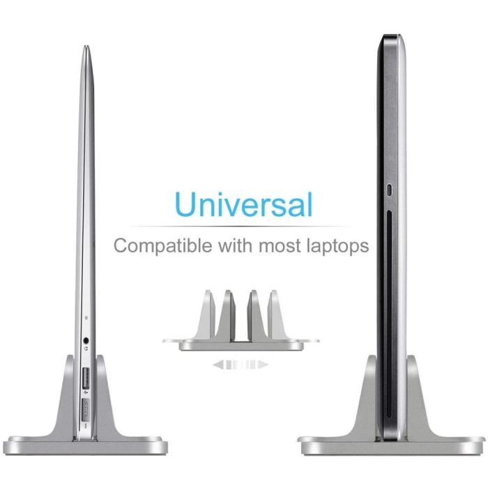 Bild 3,  Universal Vertikal Aluminium Laptop Stativ Silver - Teknikhallen.se