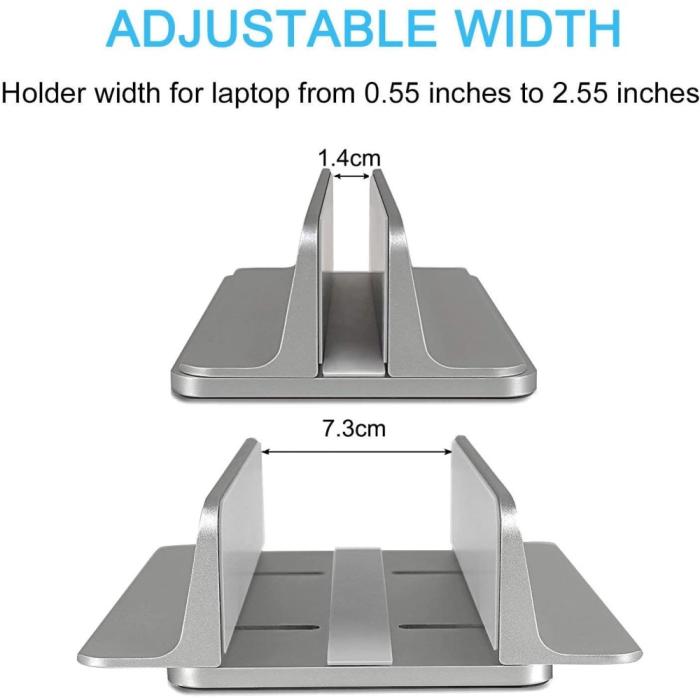 Bild 4,  Universal Vertikal Aluminium Laptop Stativ Silver - Teknikhallen.se