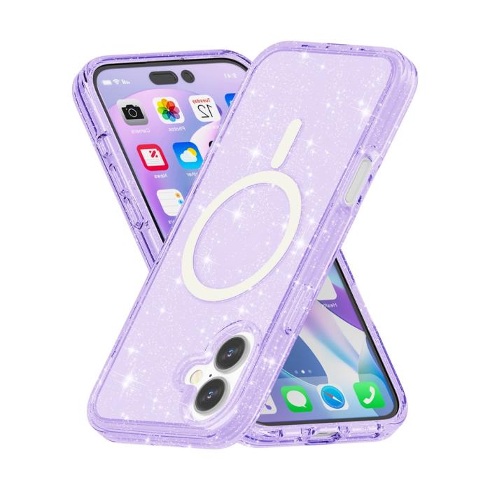 Bild 4,  iPhone 17 Skal MagSafe Hybrid Glitter Lila - Teknikhallen.se