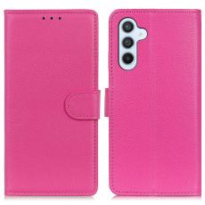 Samsung Galaxy S24 FE Fodral Litchi L&auml;der Rosa - Teknikhallen.se