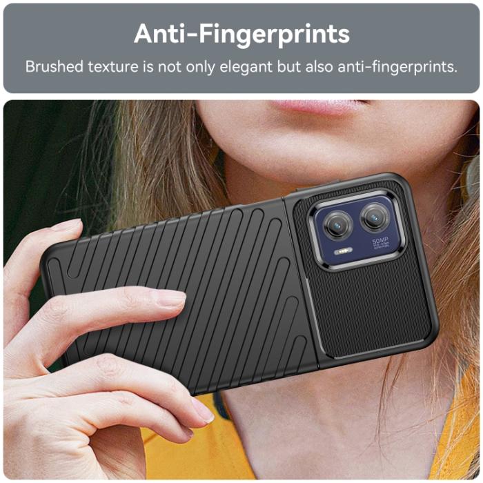 Bild 4,  Motorola Moto G73 5G Skal Twill Textur Svart - Teknikhallen.se