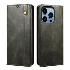  iPhone 15 Pro Fodral Oil Wax L&auml;der Gr&ouml;n - Teknikhallen.se