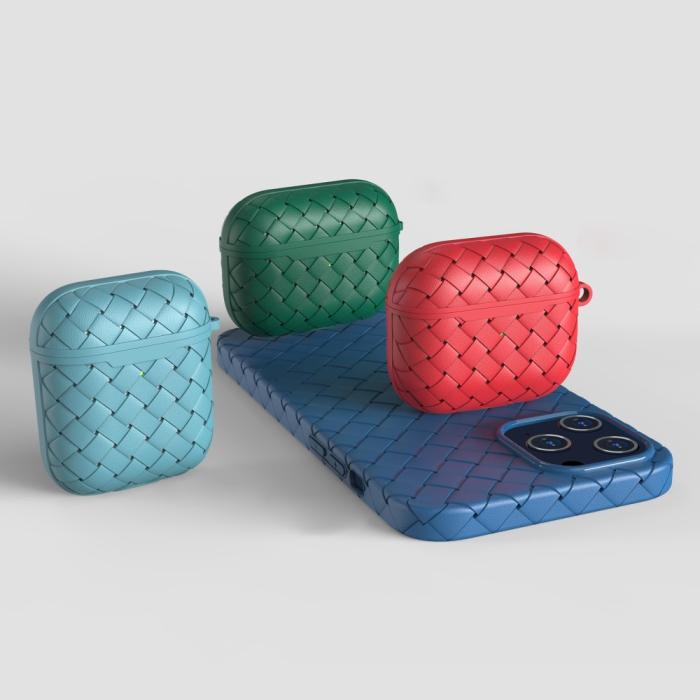 Bild 4,  AirPods 3 Skal TPU Vävd Textur Blå - Teknikhallen.se