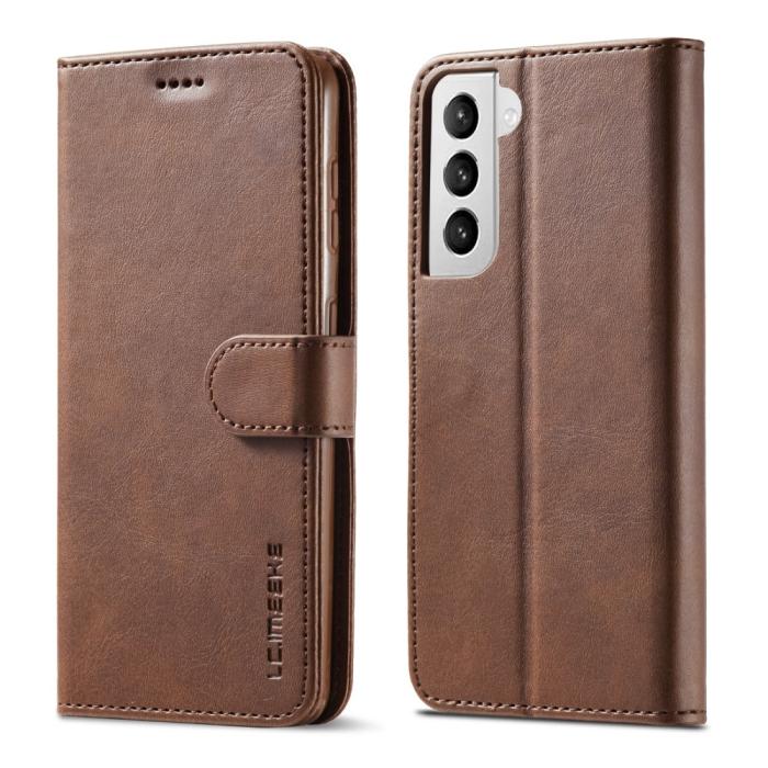 Bild 4, LC.IMEEKE Samsung Galaxy S21 Plus - LC.IMEEKE Läder Fodral - Brun - Teknikhallen.se