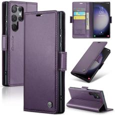CASEME CASEME Galaxy S24 Ultra Fodral Slim Litchi L&auml;der Lila - Teknikhallen.se