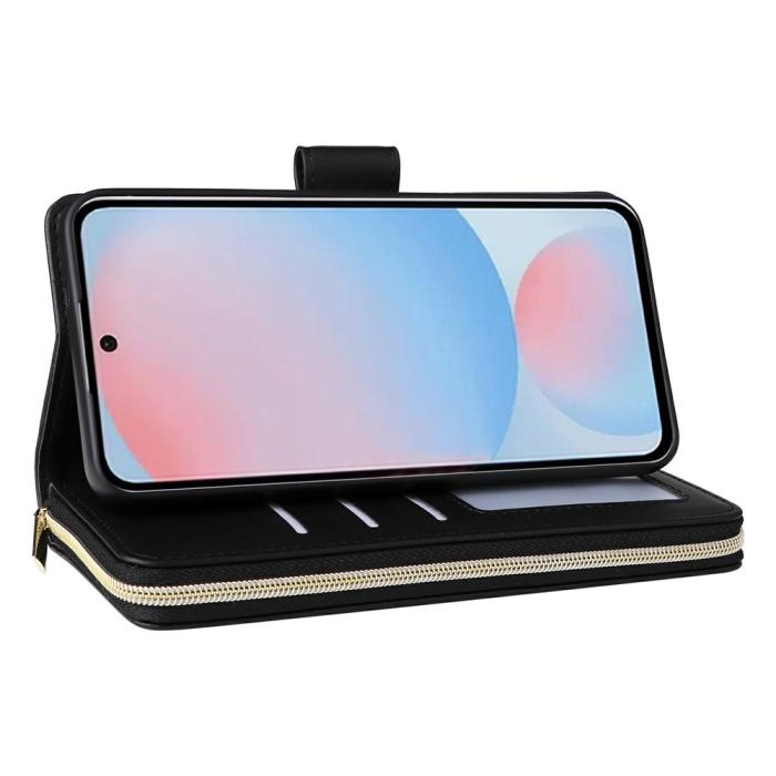 Bild 3,  Samsung Galaxy A27 5G Fodral Läder Multifunktionellt Svart - Teknikhallen.se