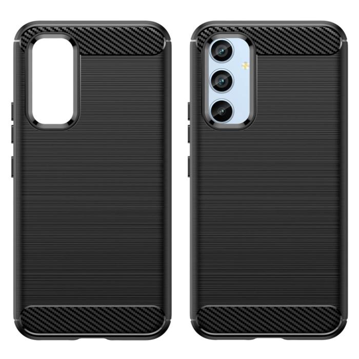 Bild 2,  Samsung Galaxy A54 5G Skal Borstad Stål Textur Svart - Teknikhallen.se