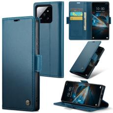 CASEME CASEME Xiaomi 14 Fodral RFID Litchi L&auml;der Bl&aring; - Teknikhallen.se