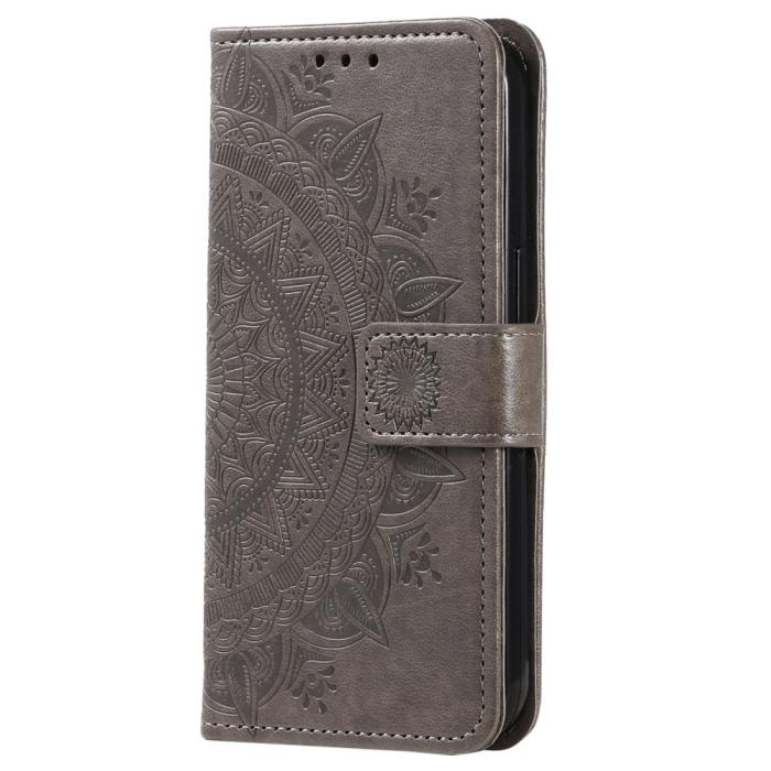 Bild 5,  Samsung Galaxy S23 Plus Fodral Mandala Läder Grå - Teknikhallen.se
