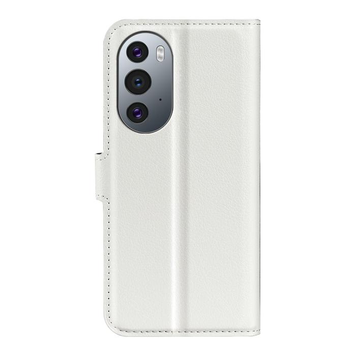 Bild 3,  Motorola Edge 30 Pro Fodral Litchi Textur Vit - Teknikhallen.se