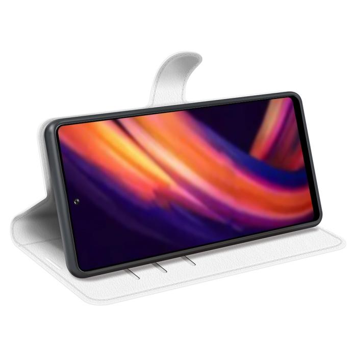 Bild 6,  Motorola Edge 30 Pro Fodral Litchi Textur Vit - Teknikhallen.se