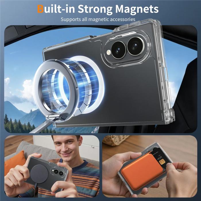 Bild 6,  Samsung Galaxy Z Fold 8 Skal MagSafe TPU Transparent - Teknikhallen.se