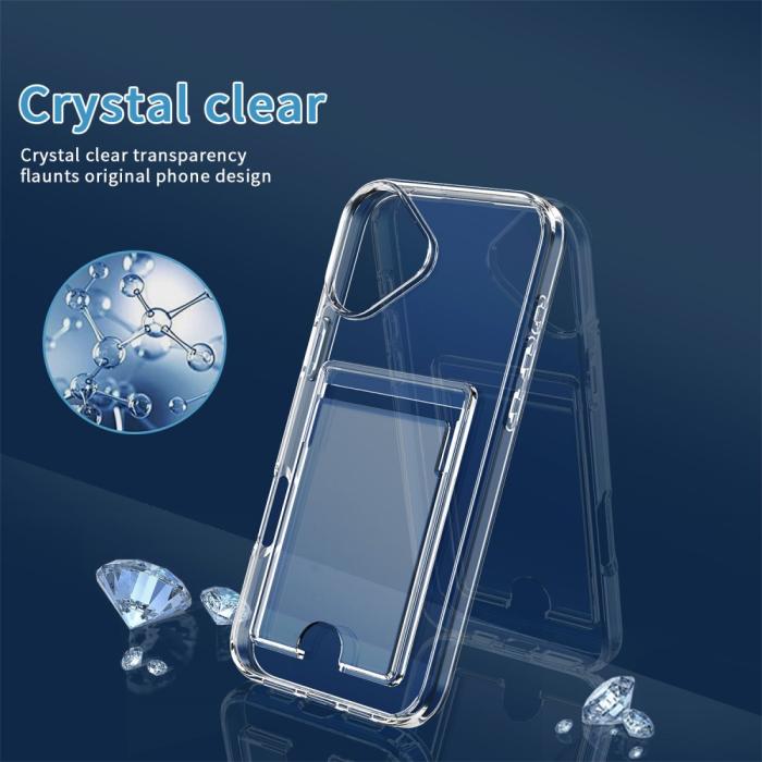 Bild 6,  iPhone 16 Plus Skal Med Kortfack Transparent - Teknikhallen.se