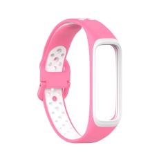  Samsung Galaxy Fit 2 SM-R220 Armband Ih&aring;ligt Silikon Rosa/Vit - Teknikhallen.se