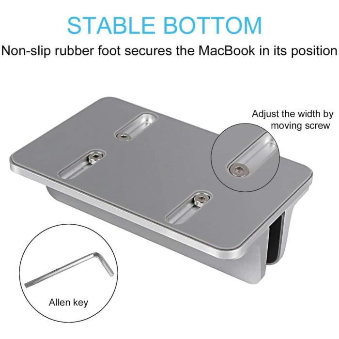 Bild 5,  Universal Vertikal Aluminium Laptop Stativ Silver - Teknikhallen.se